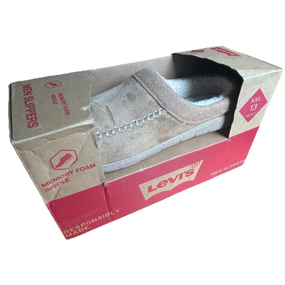 Levi's Victor Comfort Clog Slippers Tan Size XXL Men’s 13 House Shoe New In Box